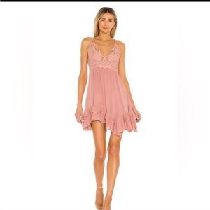 Free People Adella Slip dress in Rose NWT